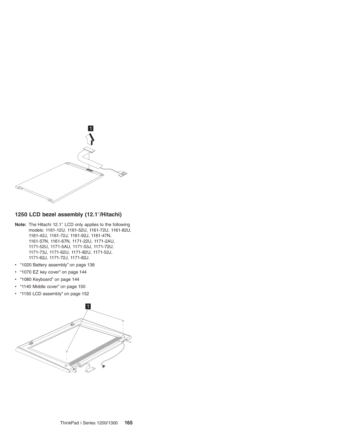 Madge Networks 1200, 1300 manual LCD bezel assembly 12.1″/Hitachi 