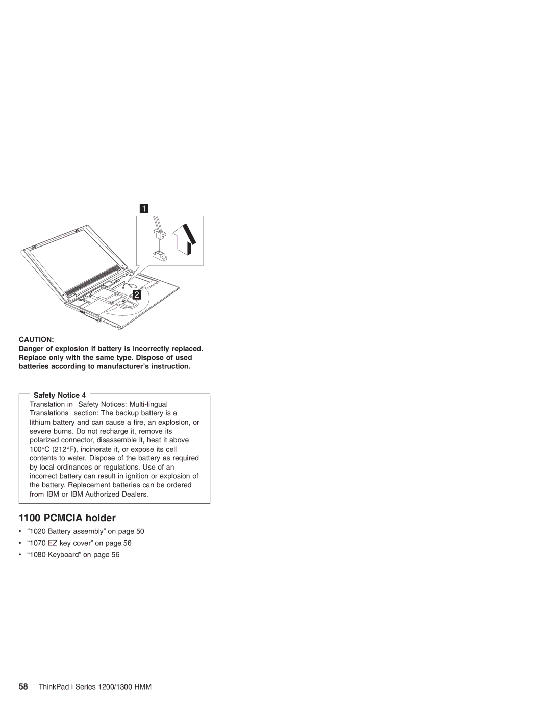 Madge Networks 1300, 1200 manual Pcmcia holder 