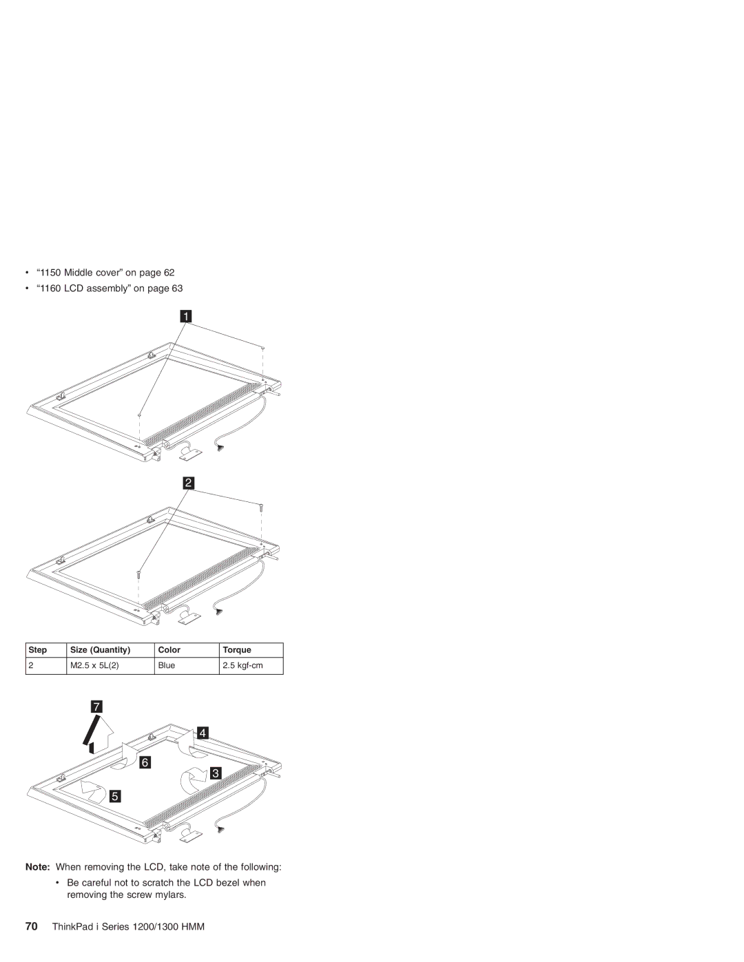 Madge Networks 1300, 1200 manual Middle cover on LCD assembly on 