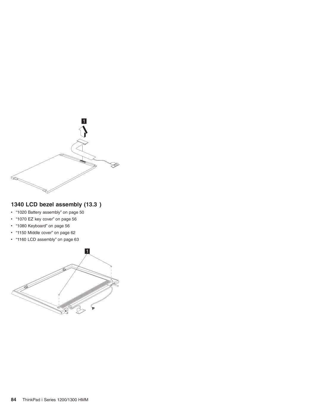 Madge Networks 1300, 1200 manual LCD bezel assembly 13.3″ 