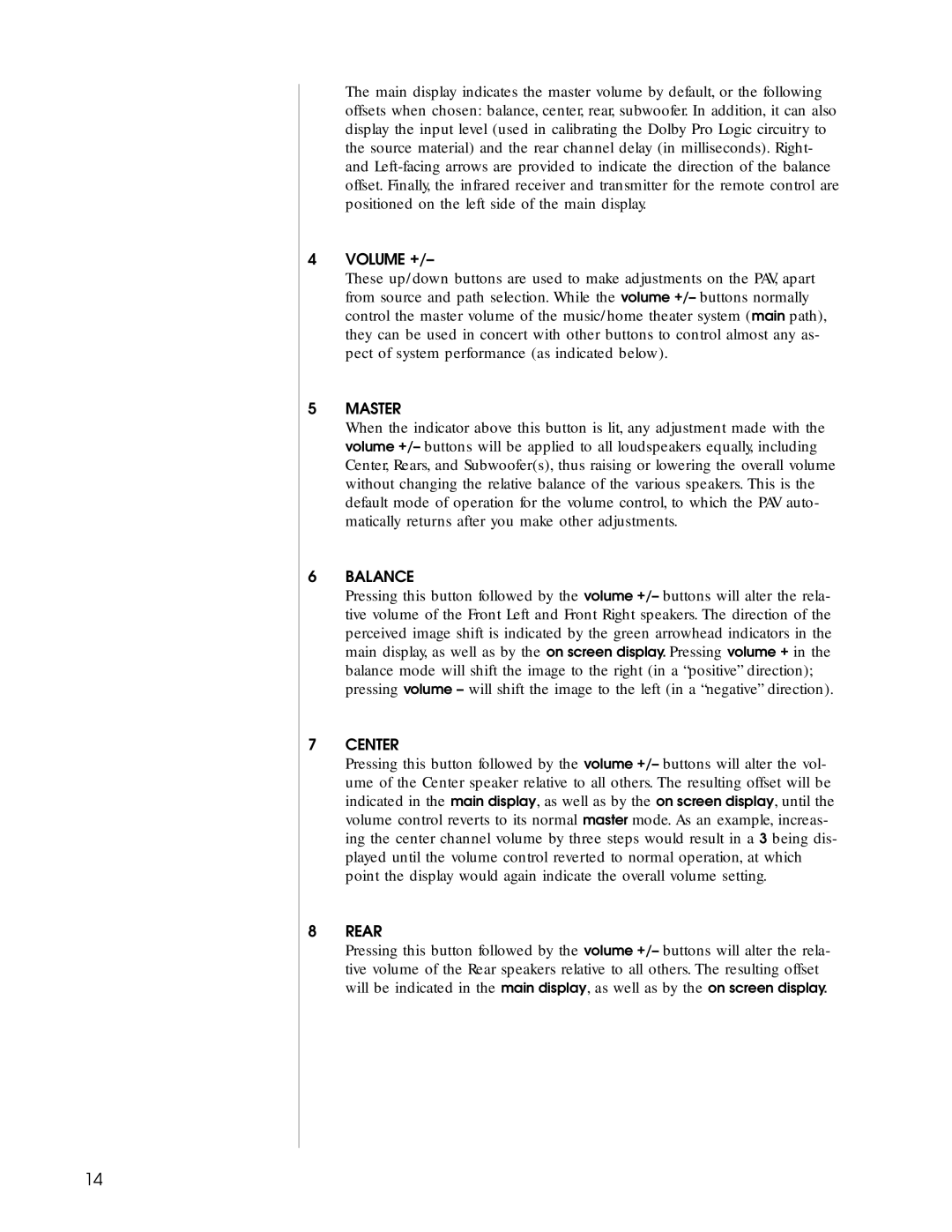 Madrigal Imaging Audio/Video Preamplifier manual Master 