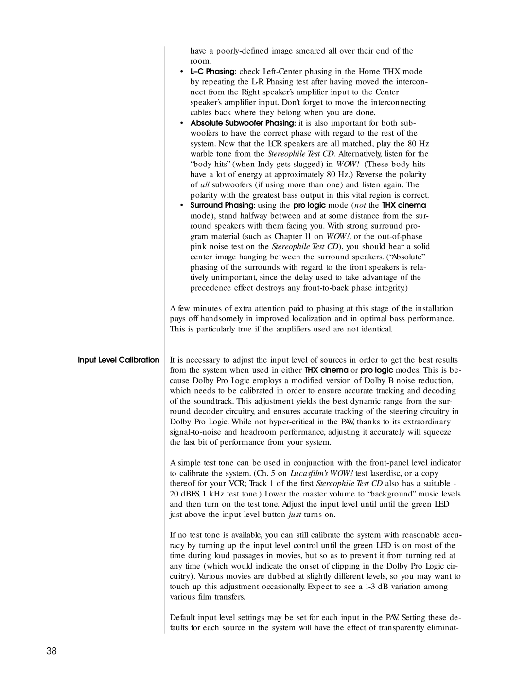 Madrigal Imaging Audio/Video Preamplifier manual Input Level Calibration 