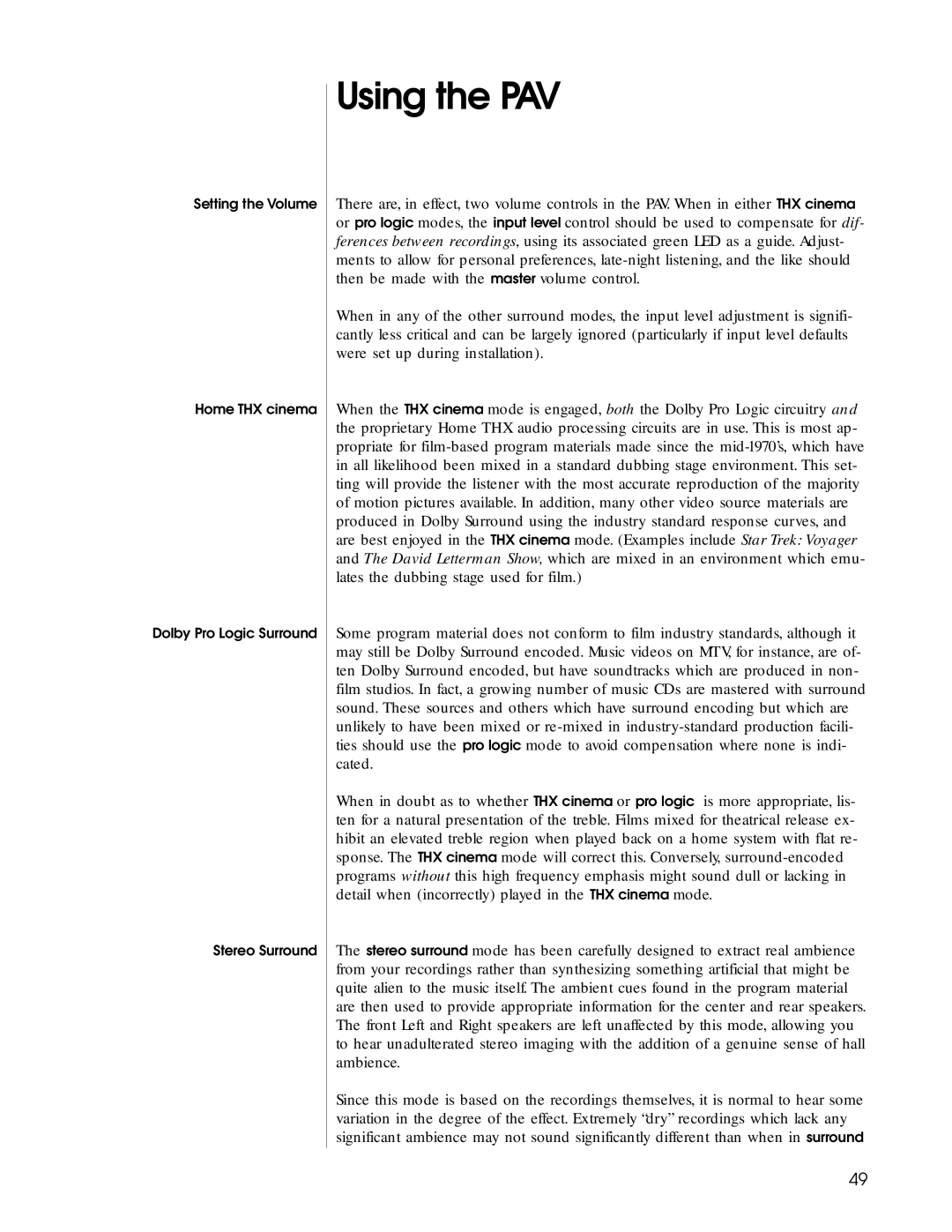 Madrigal Imaging Audio/Video Preamplifier manual Using the PAV 