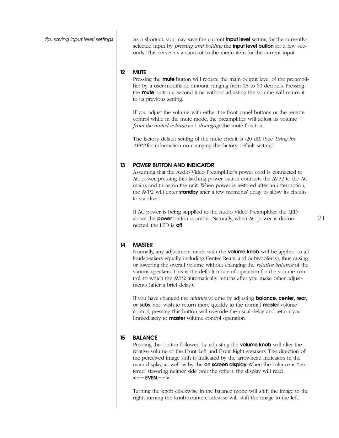 Madrigal Imaging AVP2 owner manual Mute 