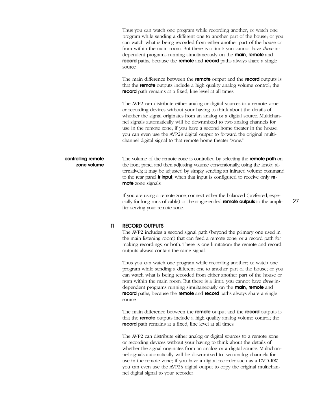 Madrigal Imaging AVP2 owner manual Record Outputs 