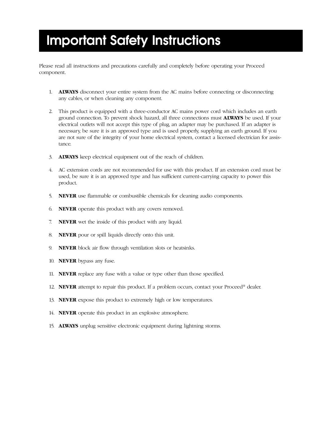 Madrigal Imaging AVP2 owner manual Important Safety Instructions 