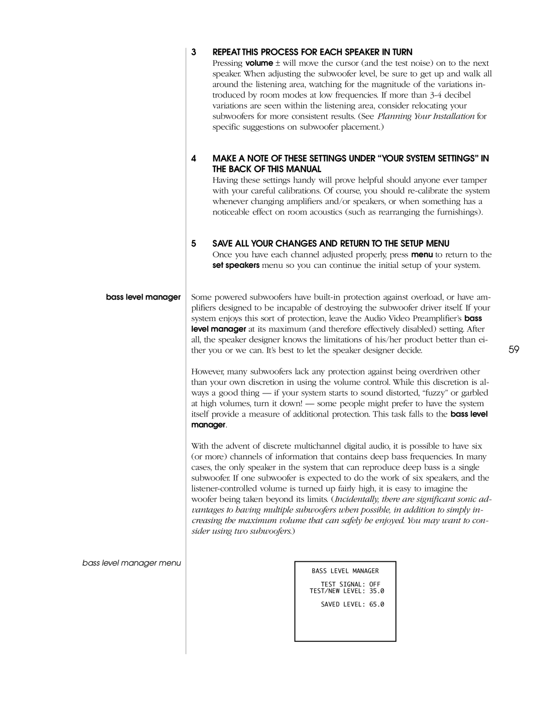 Madrigal Imaging AVP2 owner manual Repeat this Process for Each Speaker in Turn 