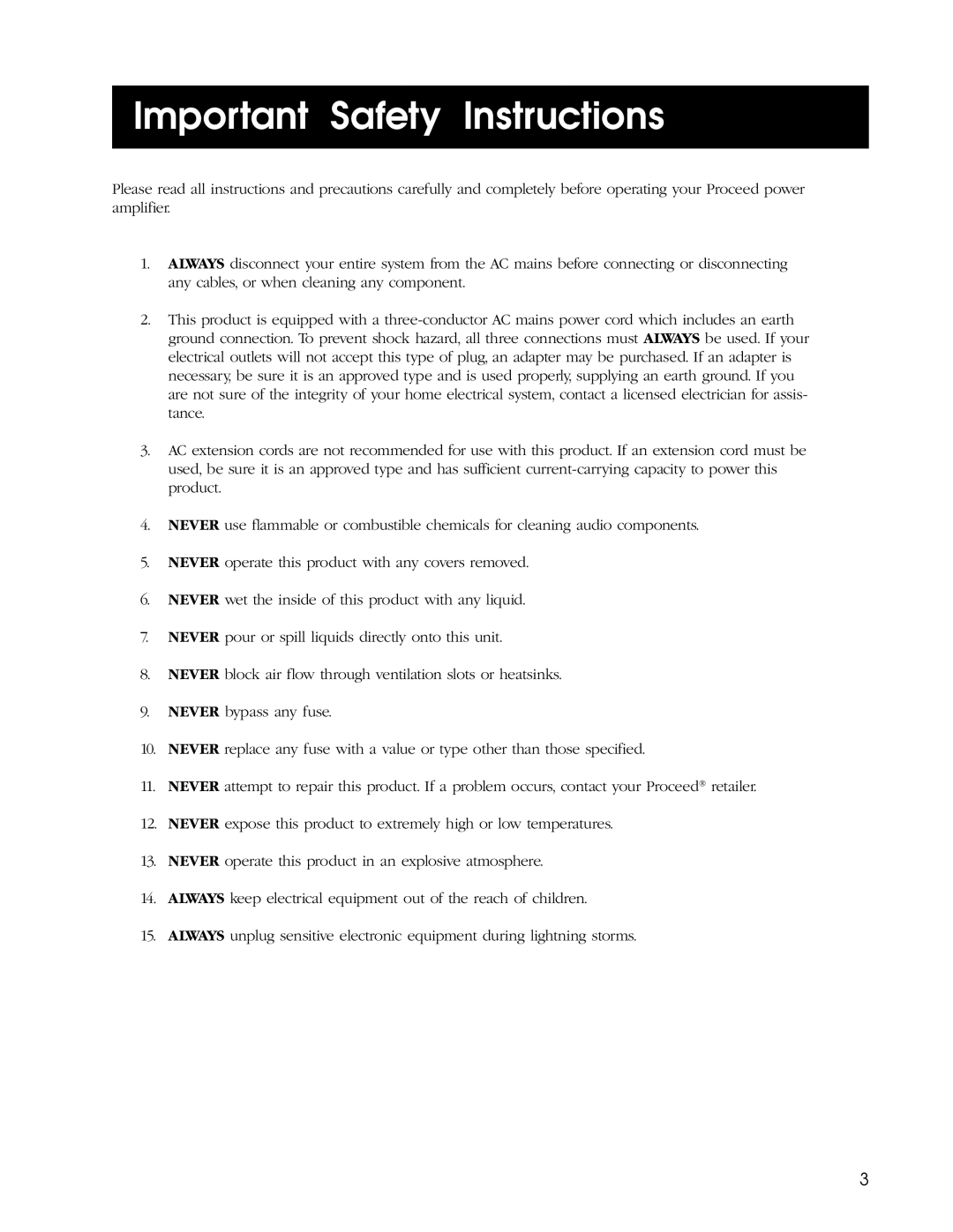 Madrigal Imaging BPA 3, BPA 2 manual Important Safety Instructions 