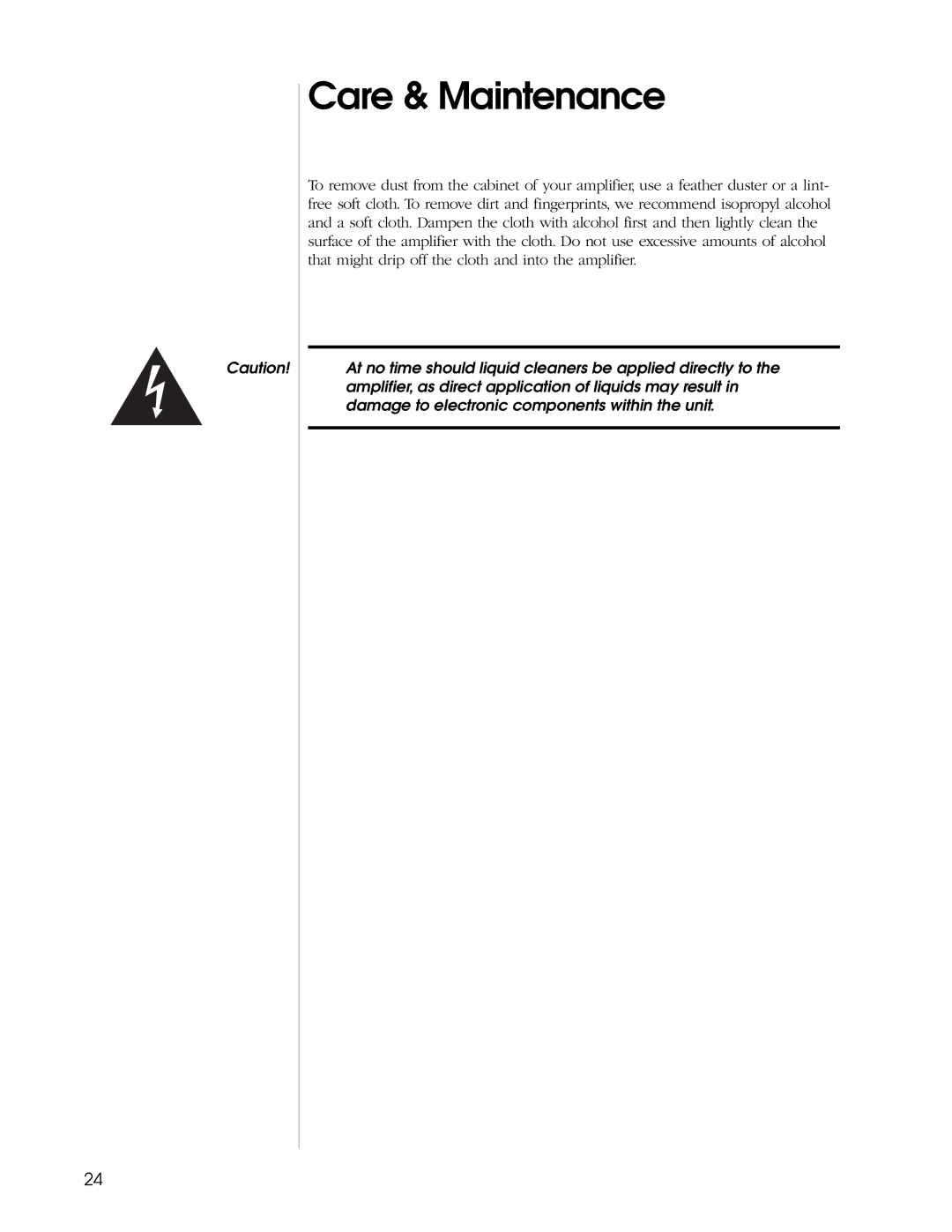 Madrigal Imaging Five Channel Amplifier manual Care & Maintenance 