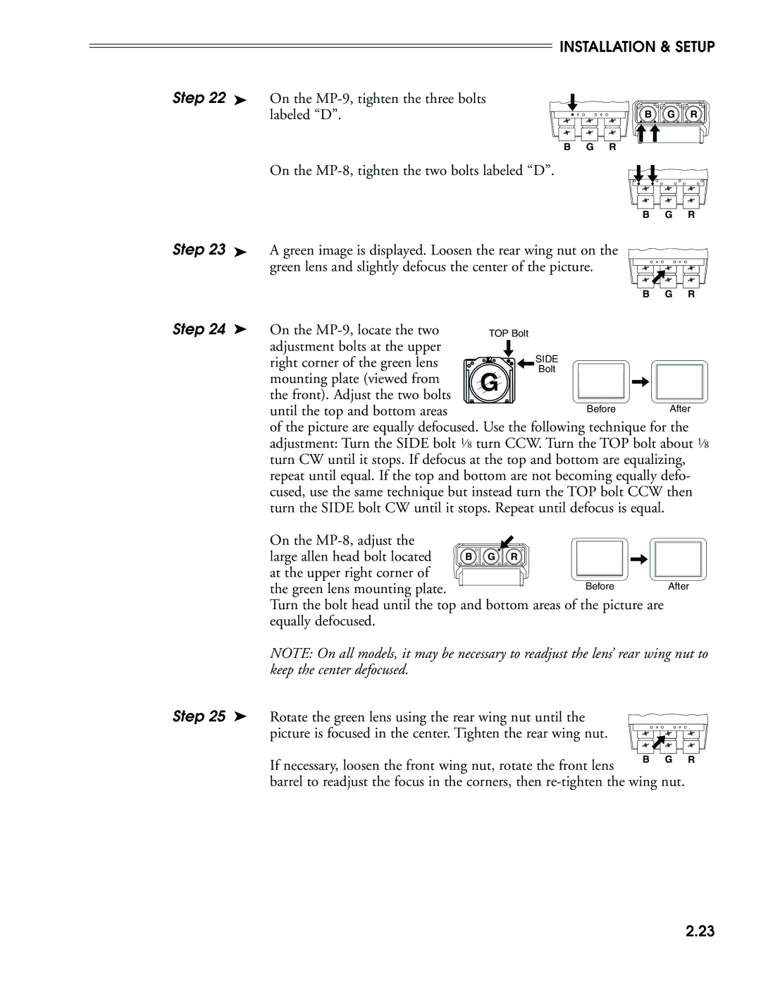 Madrigal Imaging MP-8, MP-9 manual On the MP-9, locate the two 