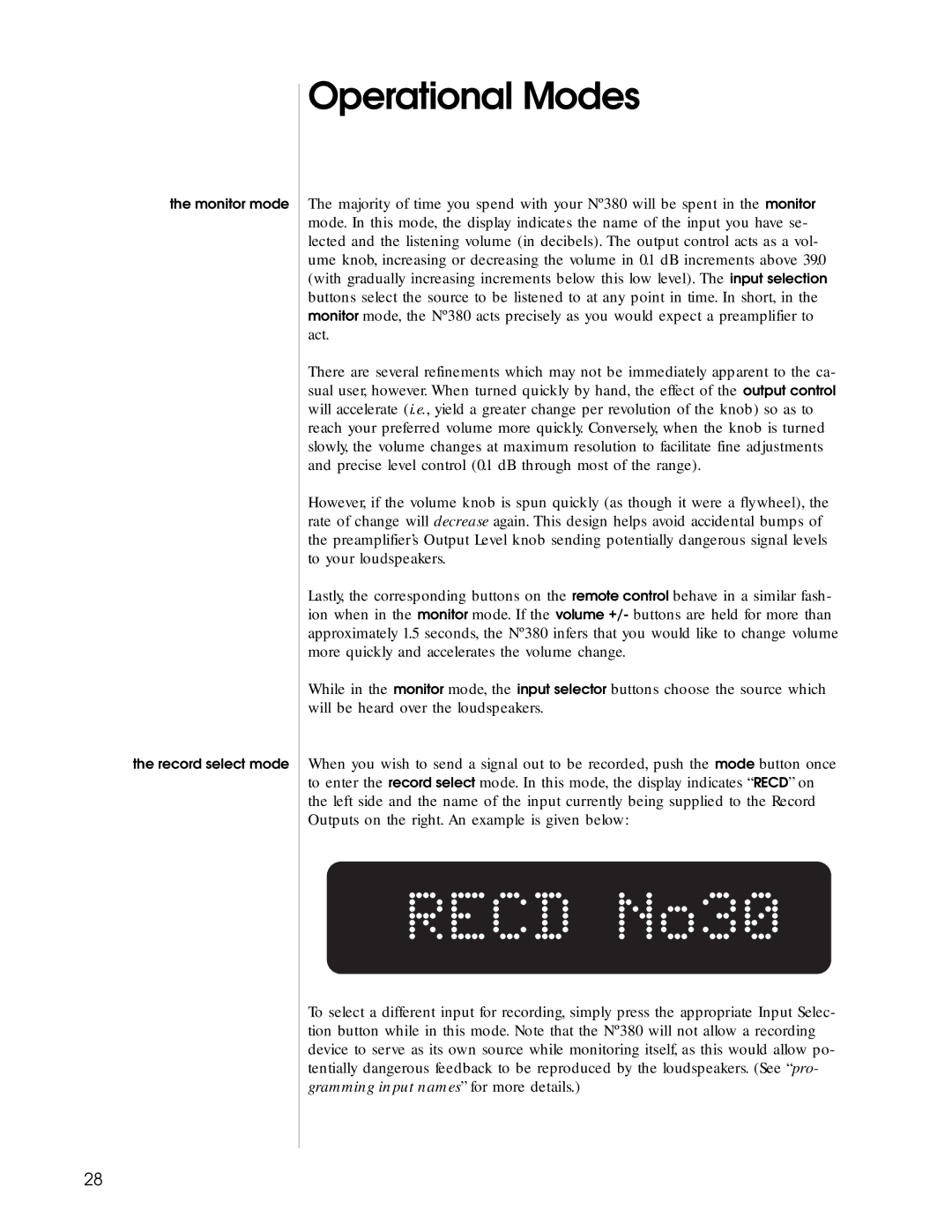 Madrigal Imaging N380 manual Operational Modes 