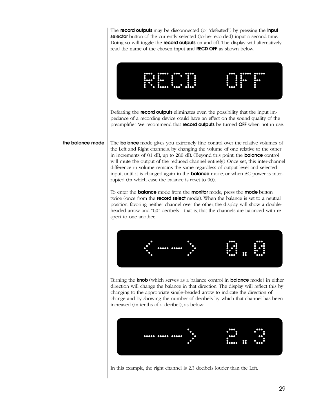 Madrigal Imaging N380S owner manual Balance mode 