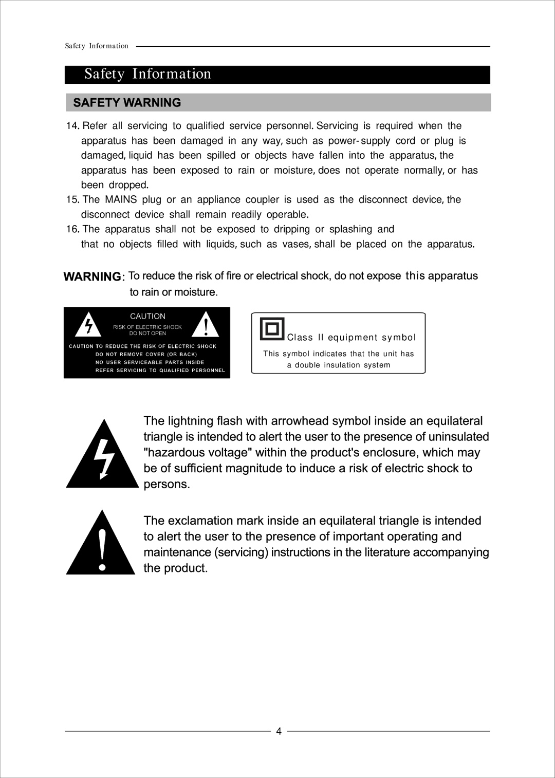 Mag Digital CCB7707 manual Class II equipment symbol 