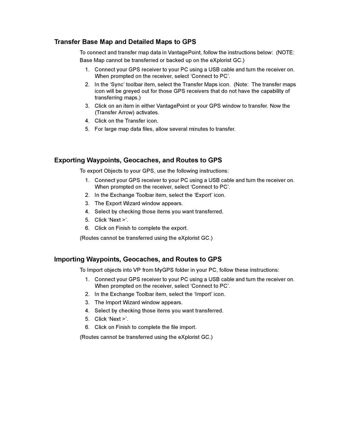 Magellan 605-0183-004 A Transfer Base Map and Detailed Maps to GPS, Exporting Waypoints, Geocaches, and Routes to GPS 