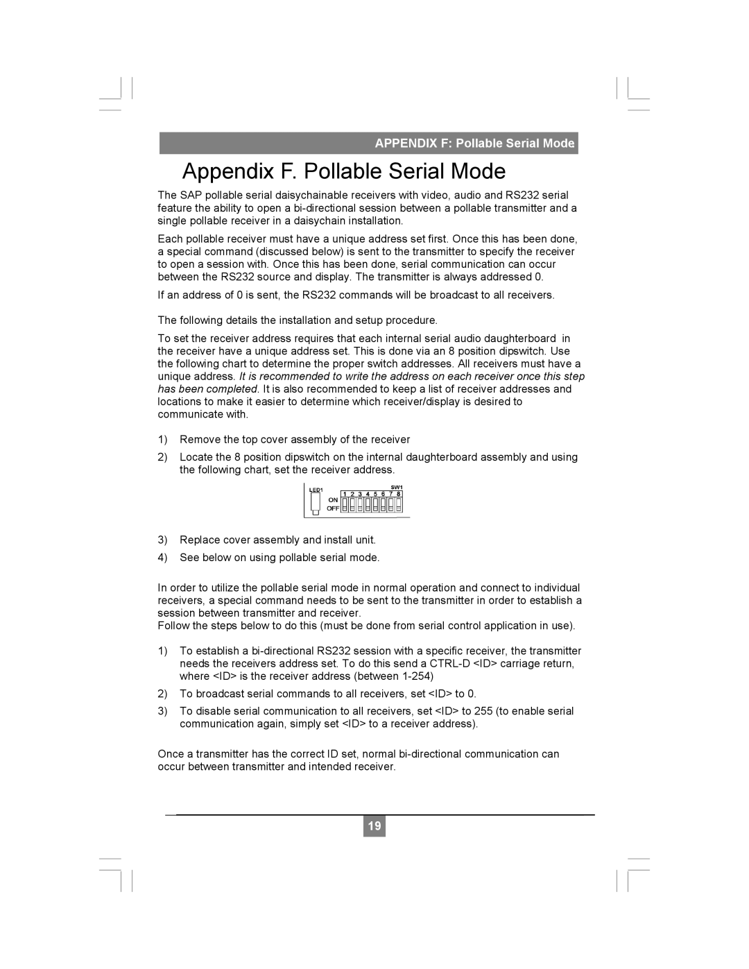 Magenta XR2000 setup guide Appendix F. Pollable Serial Mode 