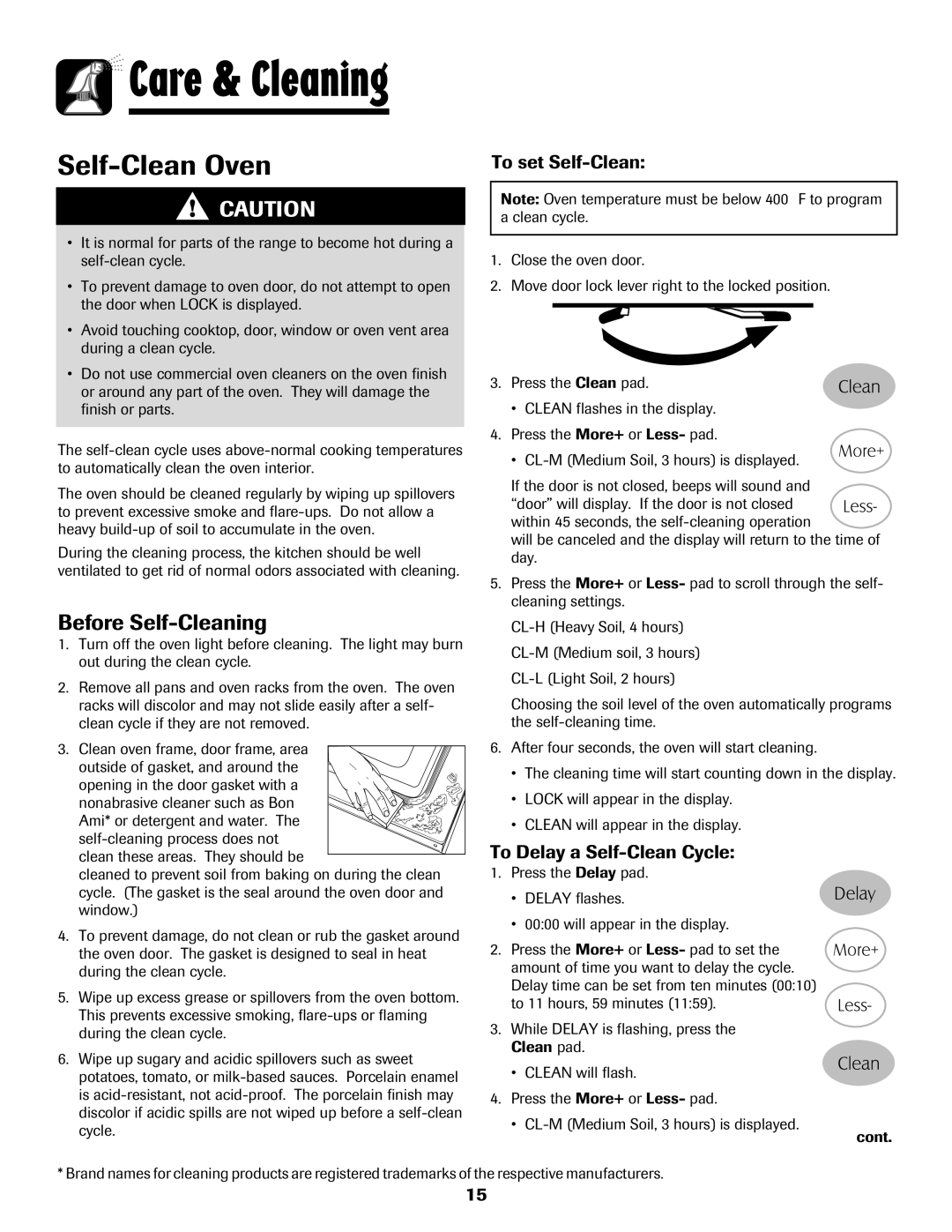 Magic Chef 500 important safety instructions Before Self-Cleaning, To set Self-Clean, To Delay a Self-Clean Cycle 