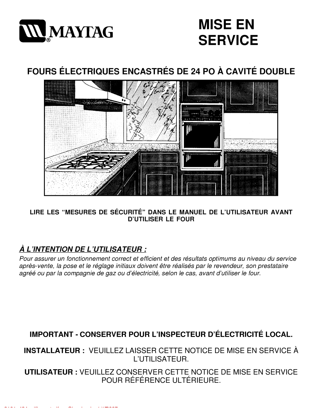 Magic Chef Electric Built-In Double Cavity Wall Oven Mise EN Service, Fours Électriques Encastrés DE 24 PO À Cavité Double 