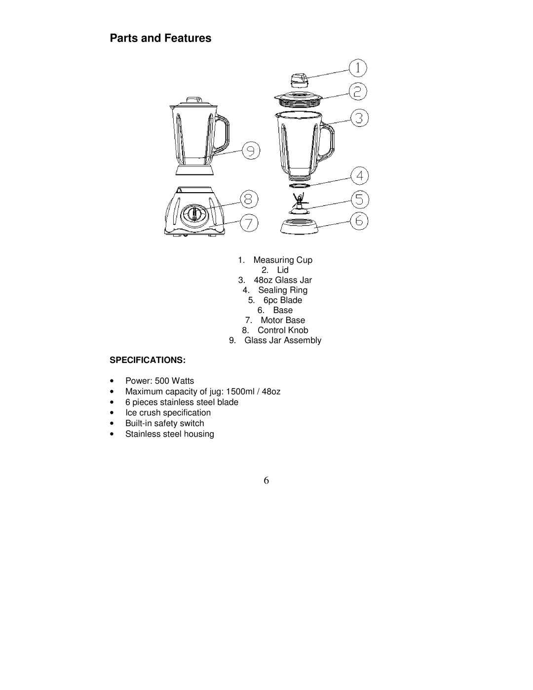 Magic Chef EWBL20SG operating instructions Specifications 