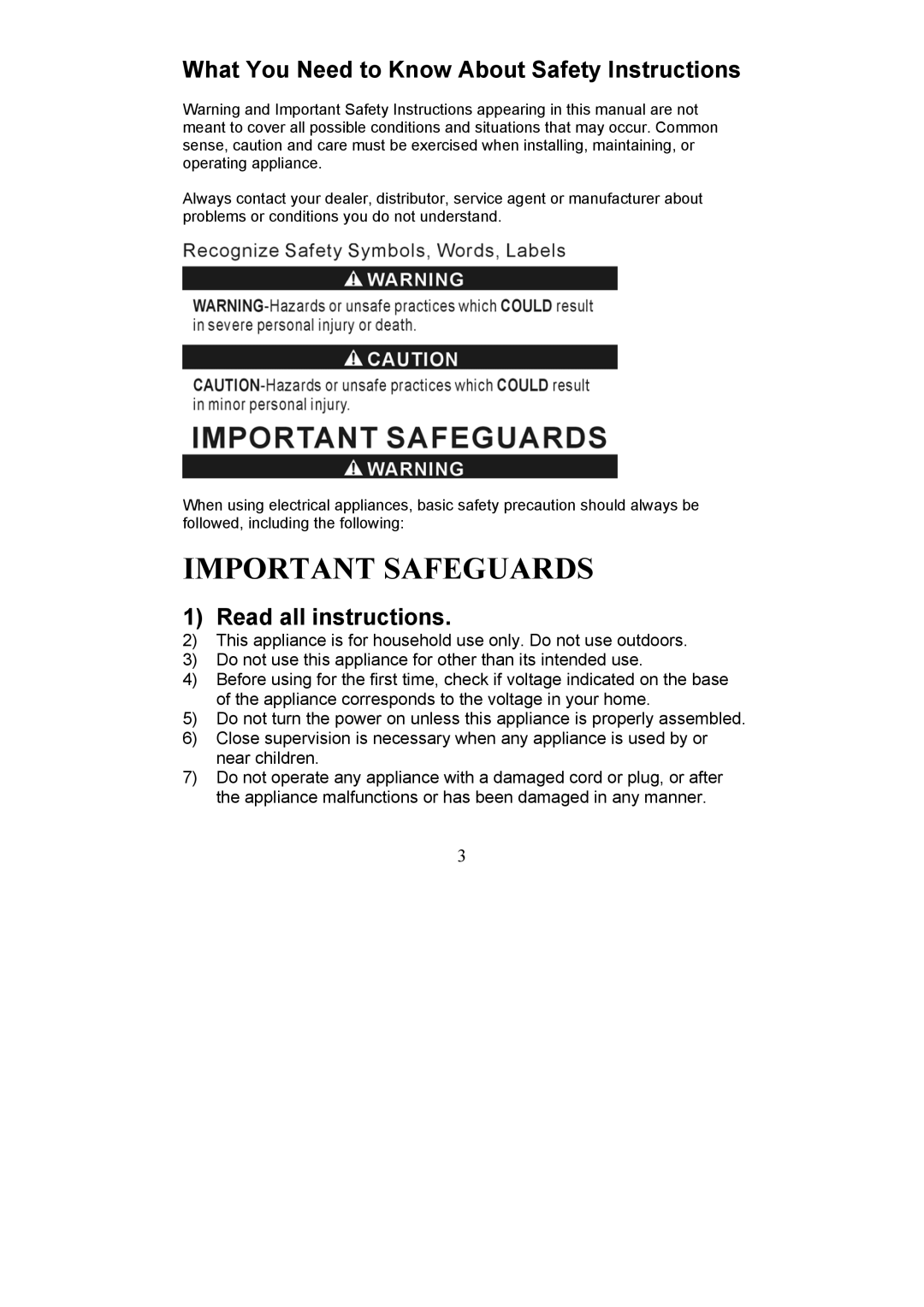 Magic Chef EWWC2SI manual What You Need to Know About Safety Instructions, Read all instructions 