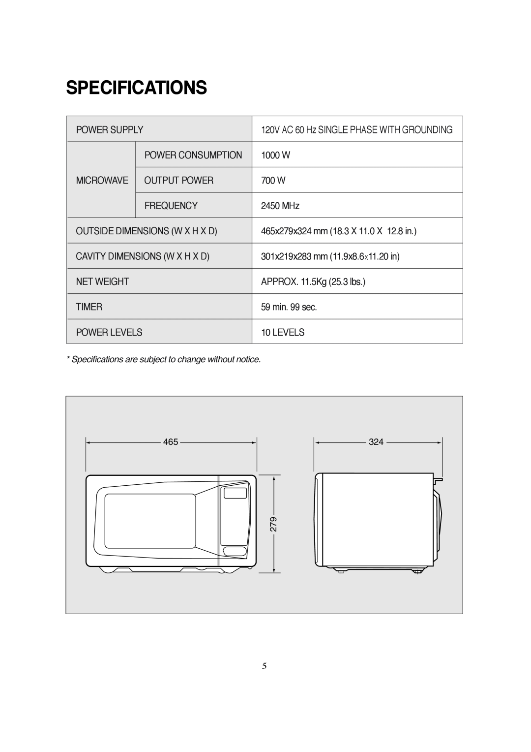 Magic Chef MCB770B instruction manual Specifications 