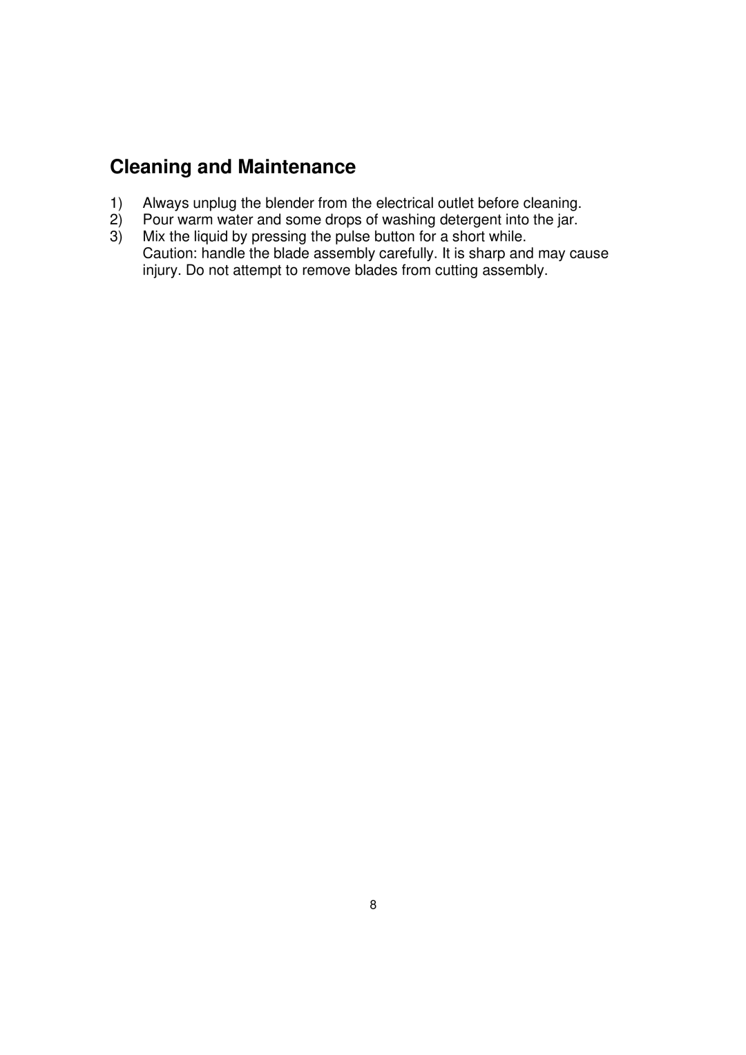 Magic Chef MCBL5CG operating instructions Cleaning and Maintenance 