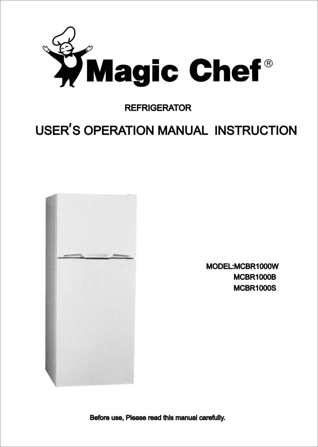 Magic Chef MCBR1000B, MCBR1000S, MCBR1000W manual 