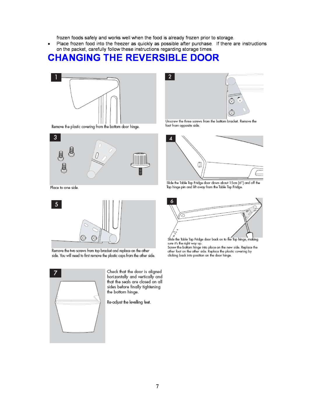 Magic Chef MCBR240B, MCBR240S instruction manual Changing The Reversible Door 