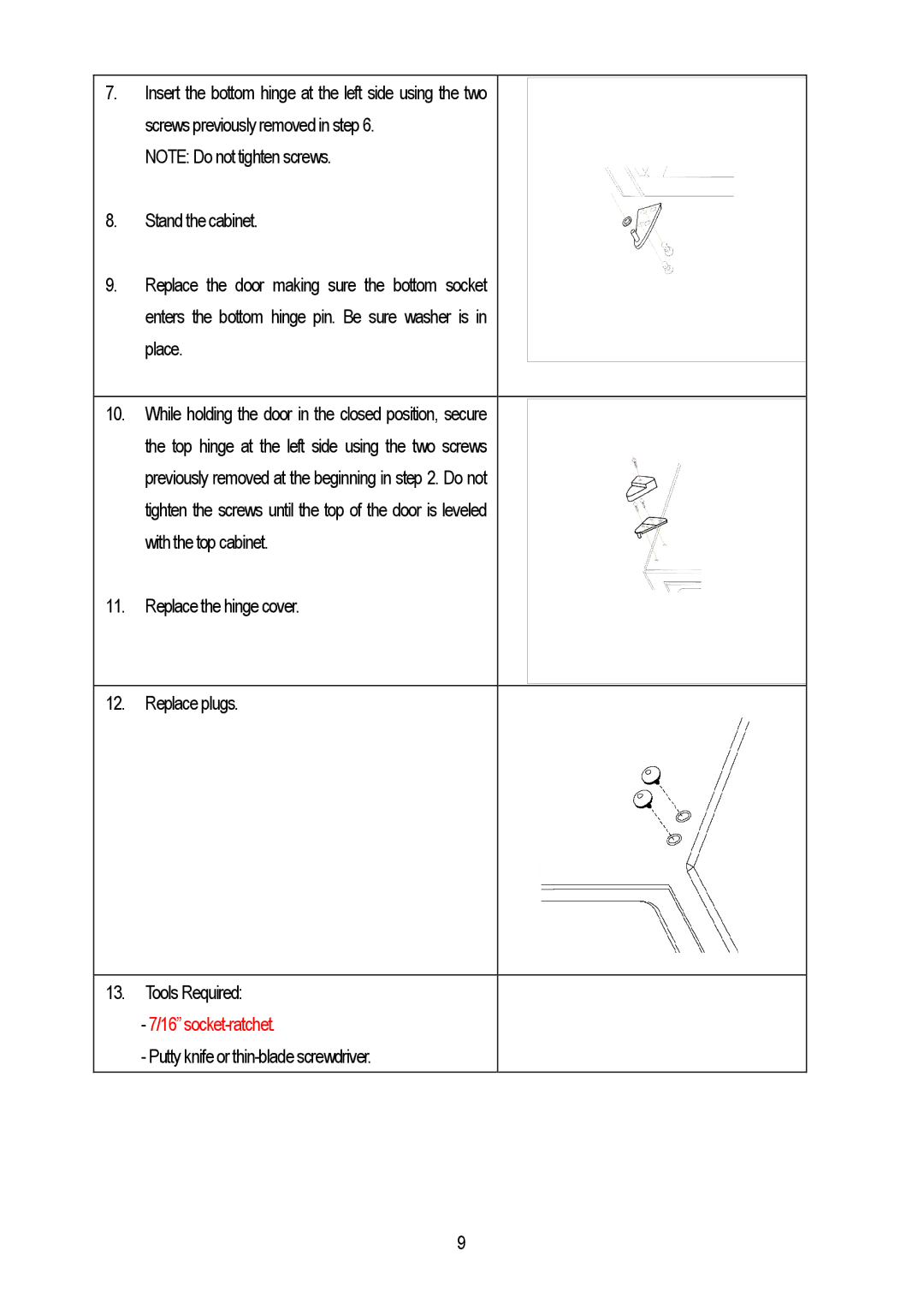 Magic Chef MCBR445S2, MCBR445B2, MCBR445W2 instruction manual Socket-ratchet 