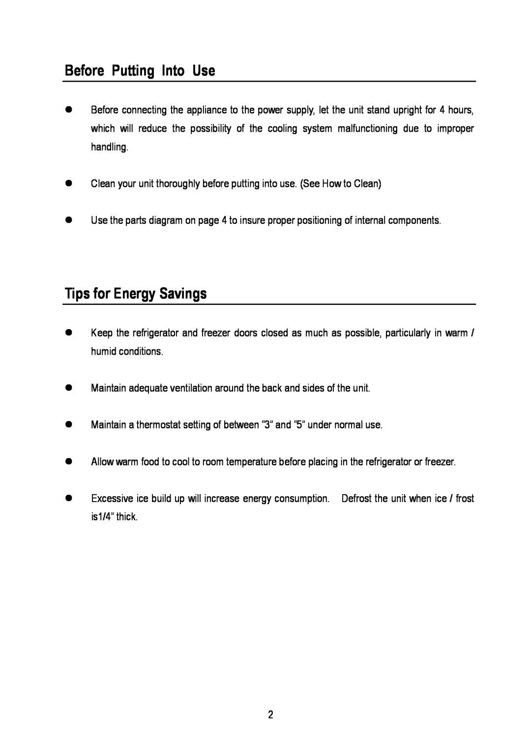Magic Chef MCBR445B2, MCBR445S2, MCBR445W2 instruction manual Before Putting Into Use, Tips for Energy Savings 
