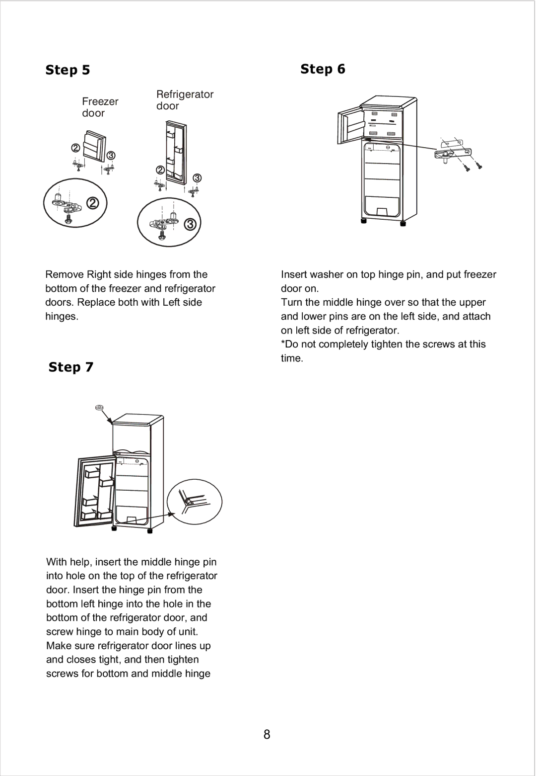 Magic Chef MCBR510W important safety instructions Refrigerator Freezer door door 