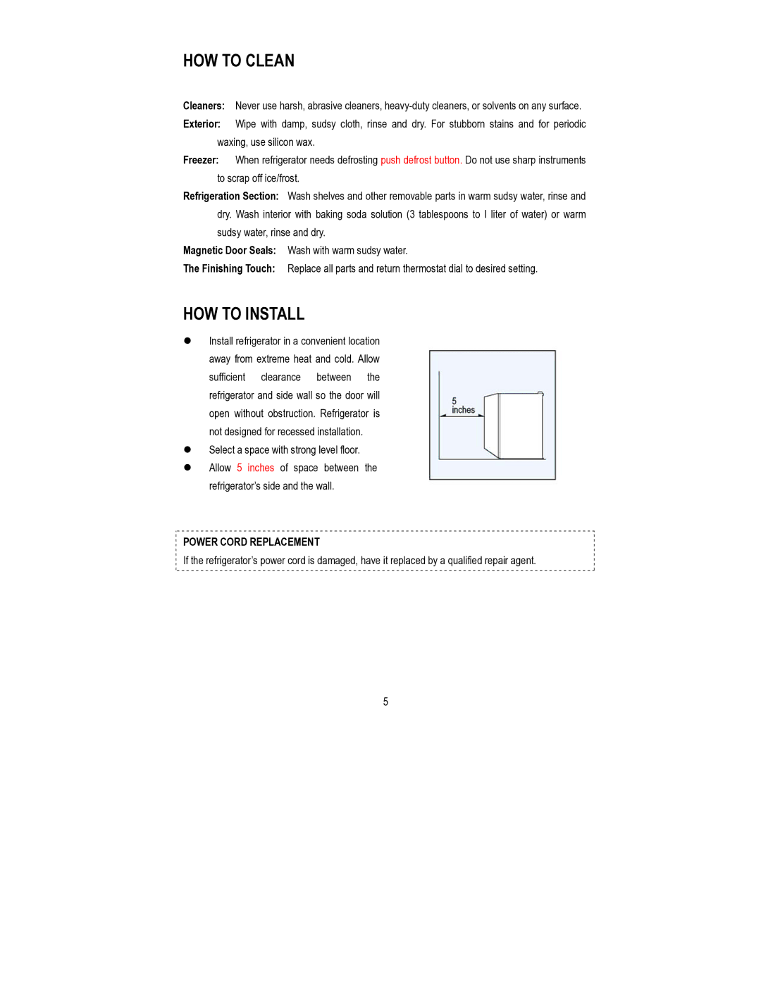 Magic Chef MCBR980W instruction manual HOW to Clean, HOW to Install 