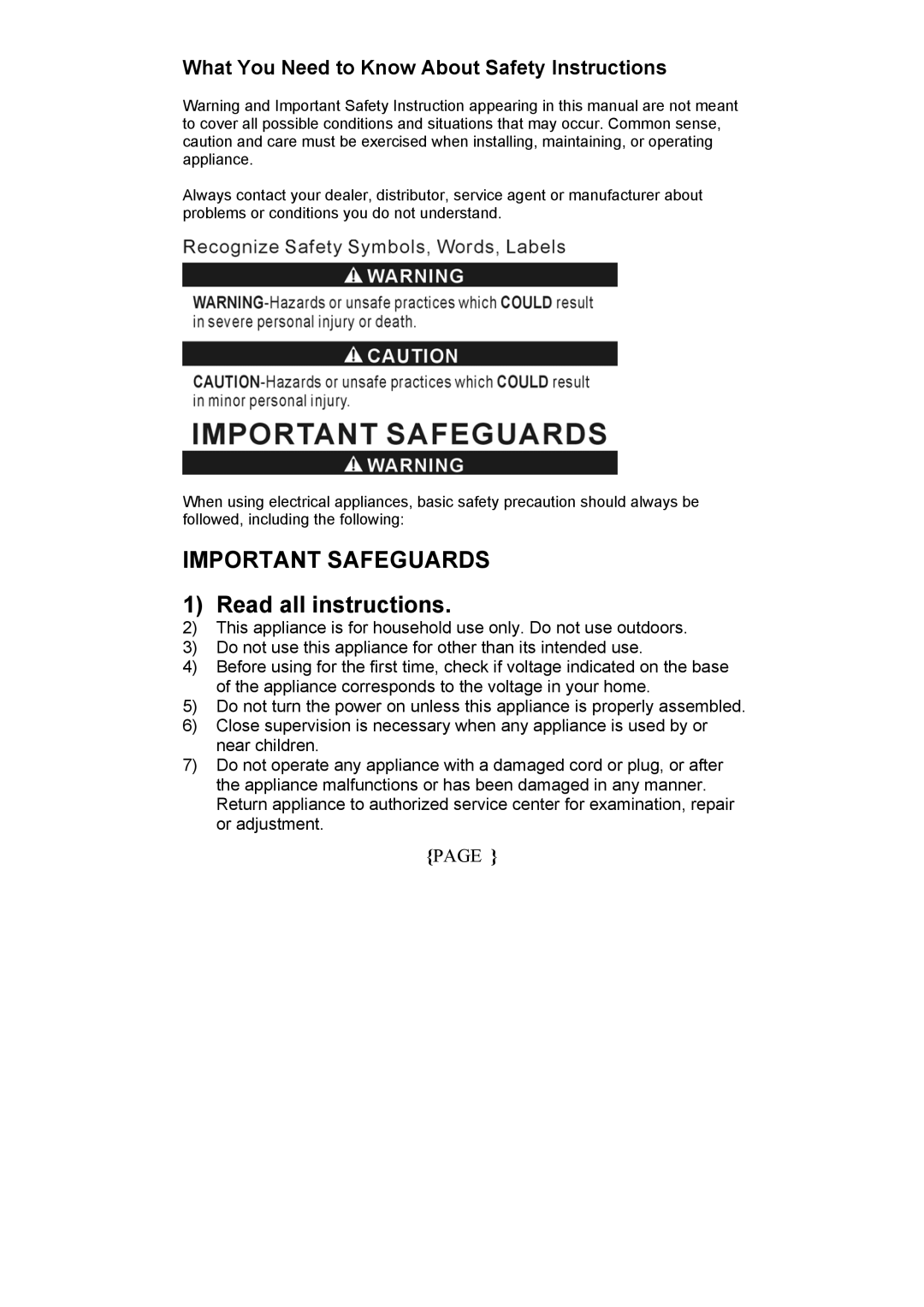 Magic Chef MCCM1NW12, MCCM1NB12 manual Read all instructions, What You Need to Know About Safety Instructions 