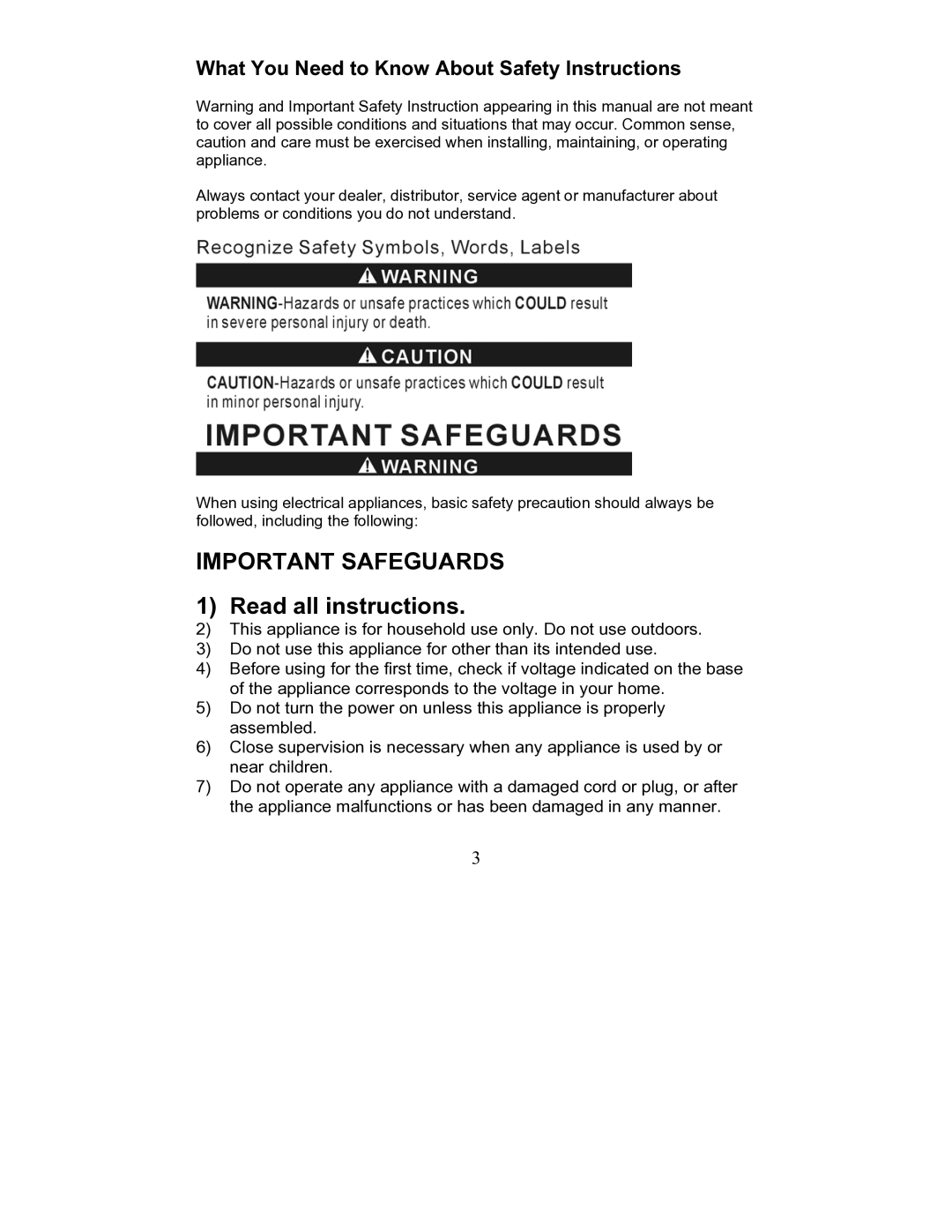 Magic Chef MCCM1TW12, MCCM1TB12 Read all instructions, What You Need to Know About Safety Instructions 