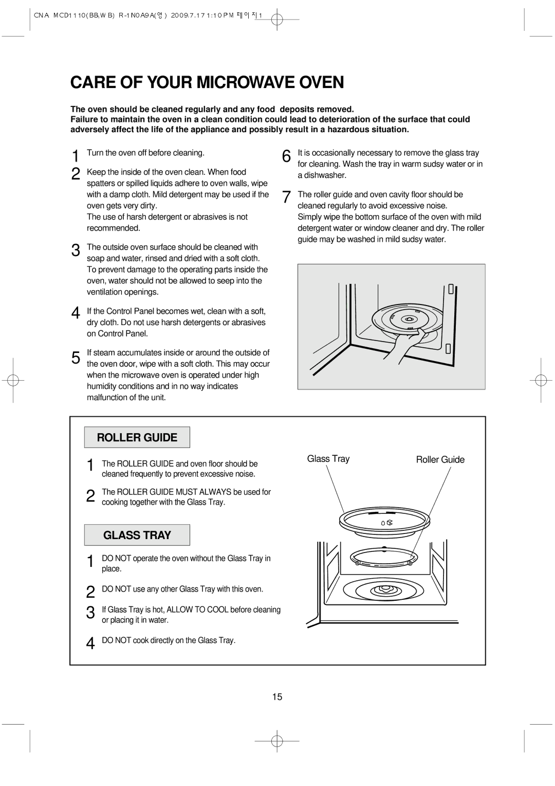 Magic Chef MCD1110WB manual Care of Your Microwave Oven 