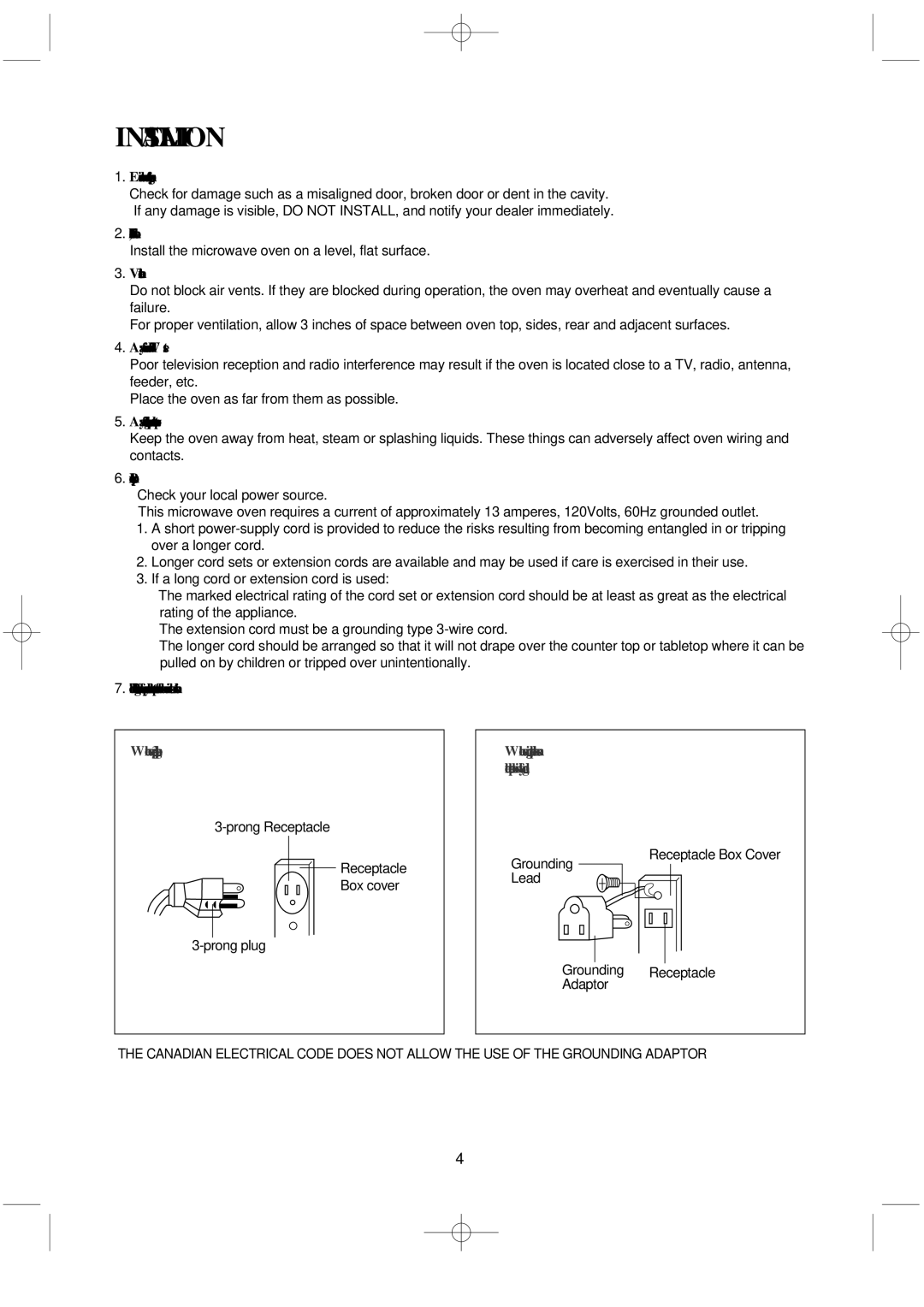 Magic Chef MCD1110WB manual Installation 