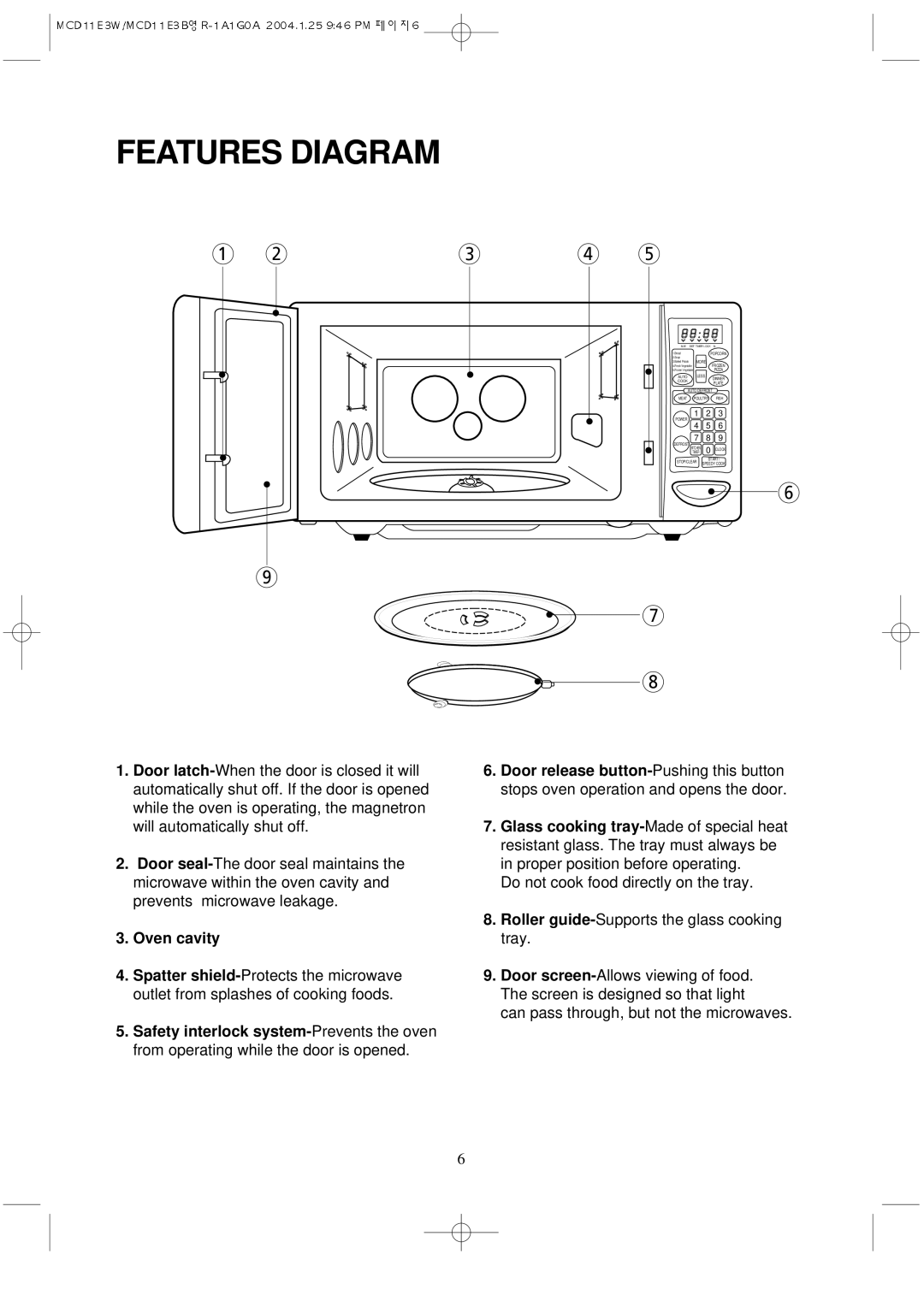 Magic Chef MCD11E3B instruction manual Features Diagram 