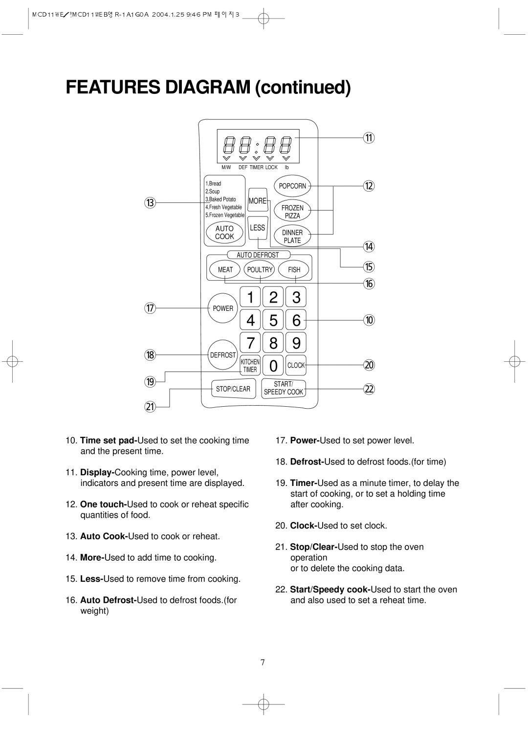 Magic Chef MCD11E3B instruction manual Features Diagram 