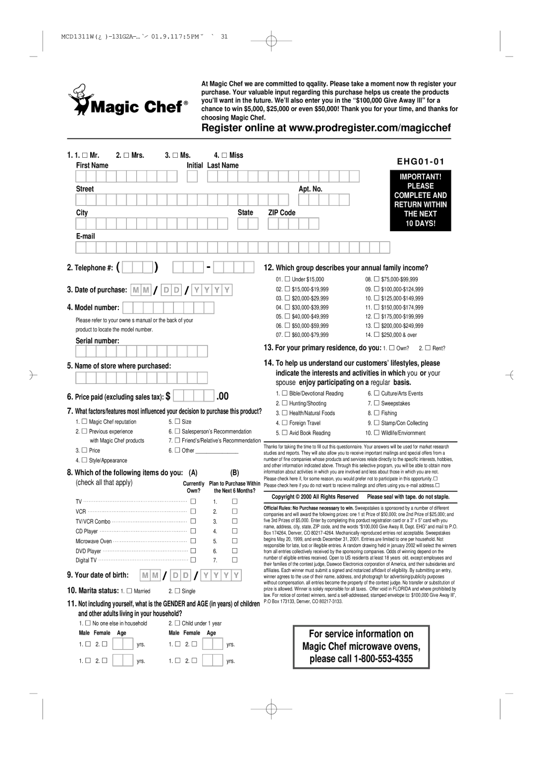 Magic Chef MCD1311W instruction manual Please 