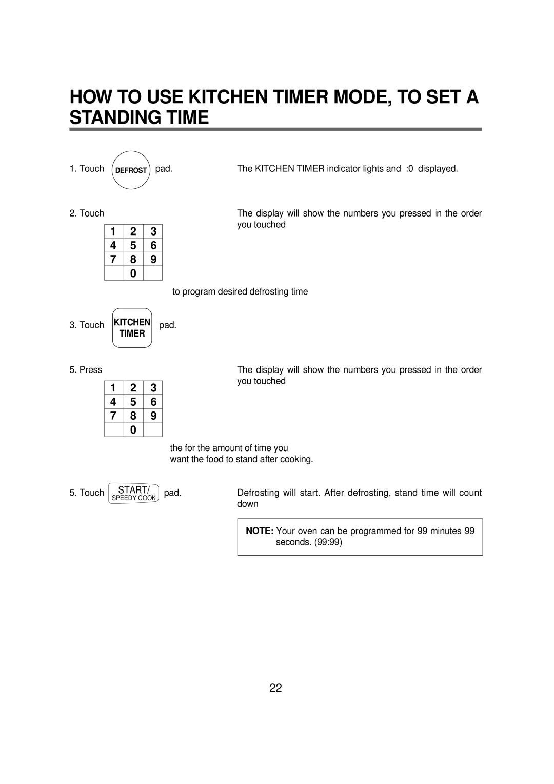 Magic Chef MCD1611B manual HOW to USE Kitchen Timer MODE, to SET a Standing Time 