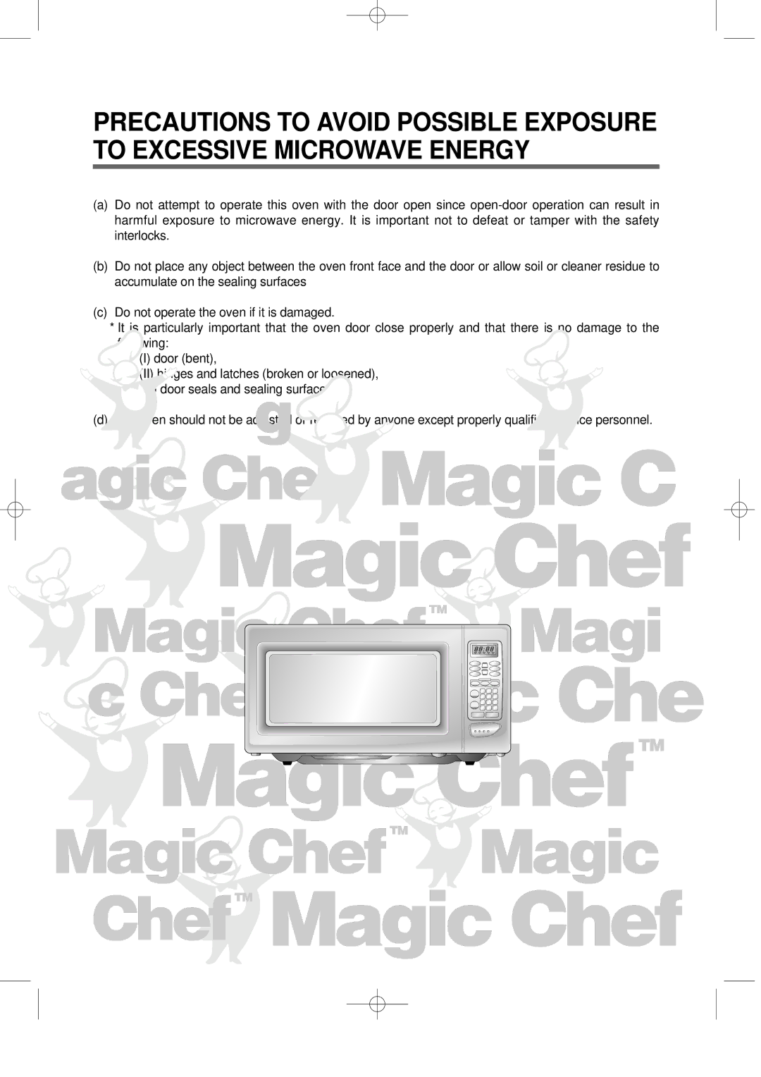 Magic Chef MCD1611W manual 