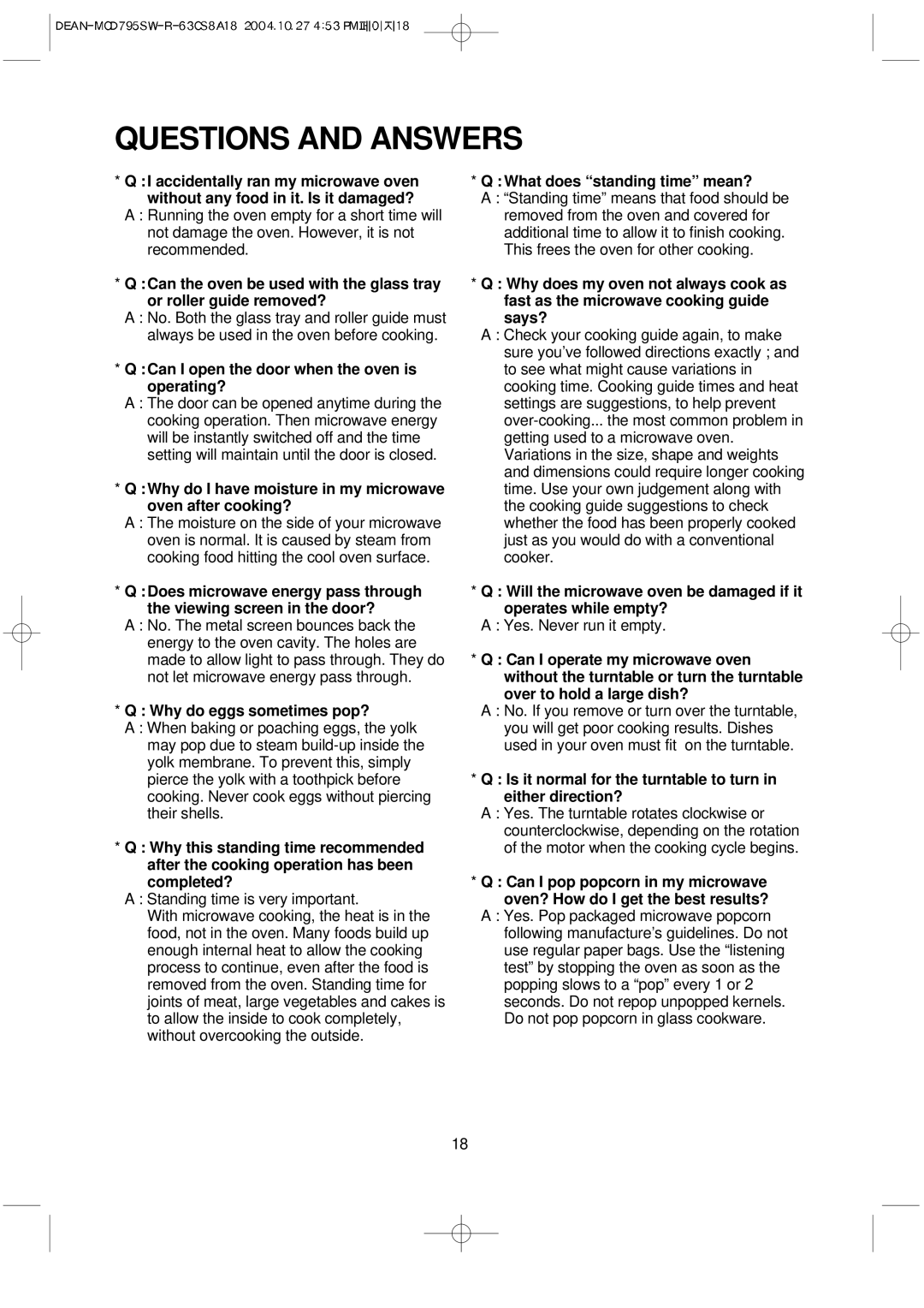 Magic Chef MCD795SW operating instructions Questions and Answers 