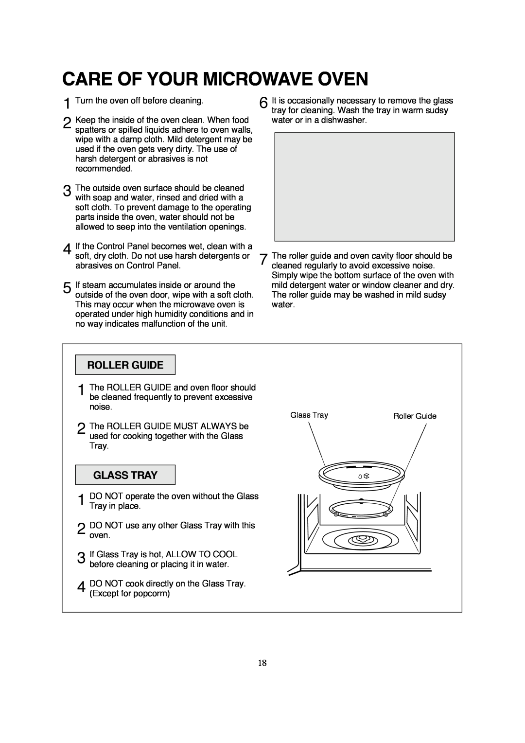 Magic Chef MCD990ARW, MCD990ARB instruction manual Care Of Your Microwave Oven, Roller Guide, Glass Tray 