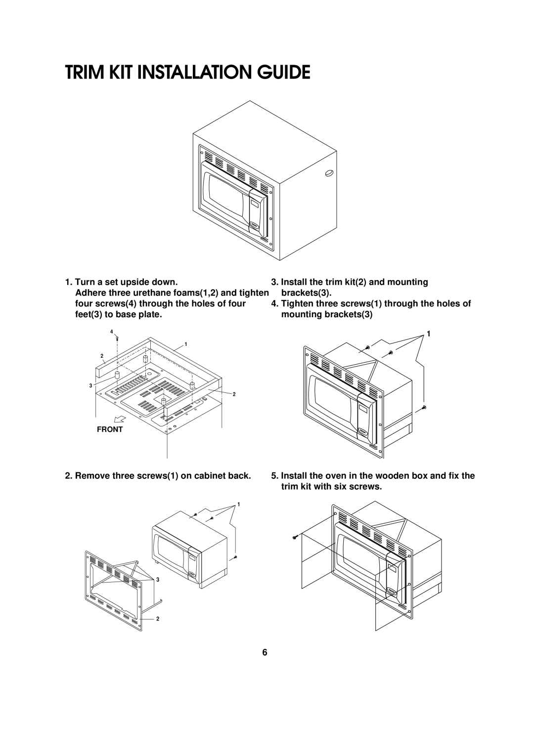 Magic Chef MCD990ARS instruction manual Trim KIT Installation Guide 