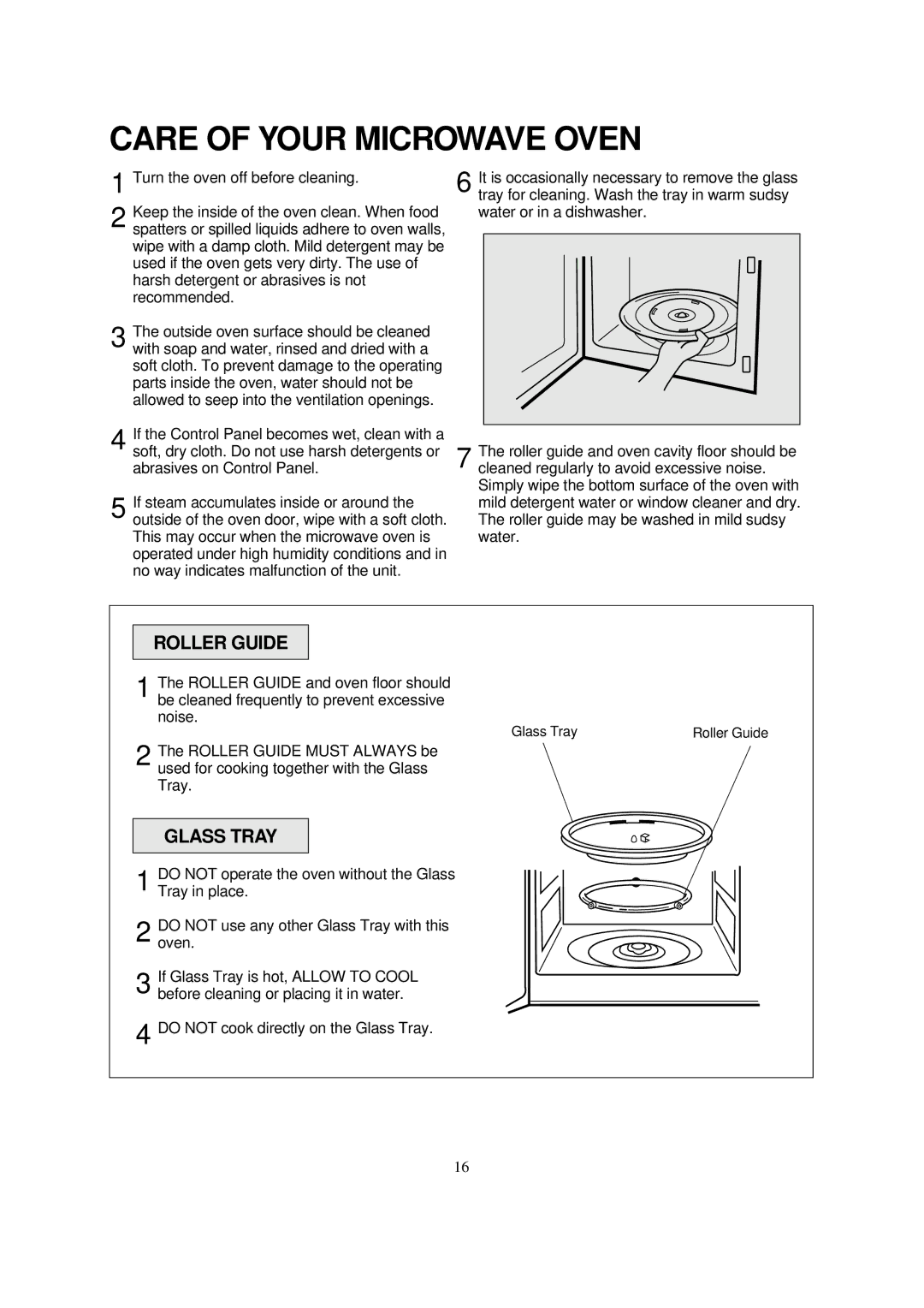 Magic Chef MCD990BF, MCD990WF instruction manual Care of Your Microwave Oven, Roller Guide 