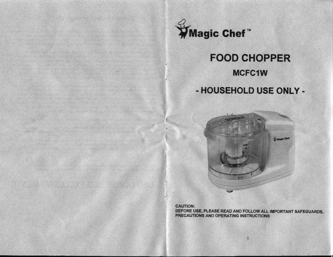 Magic Chef MCFC1W manual 