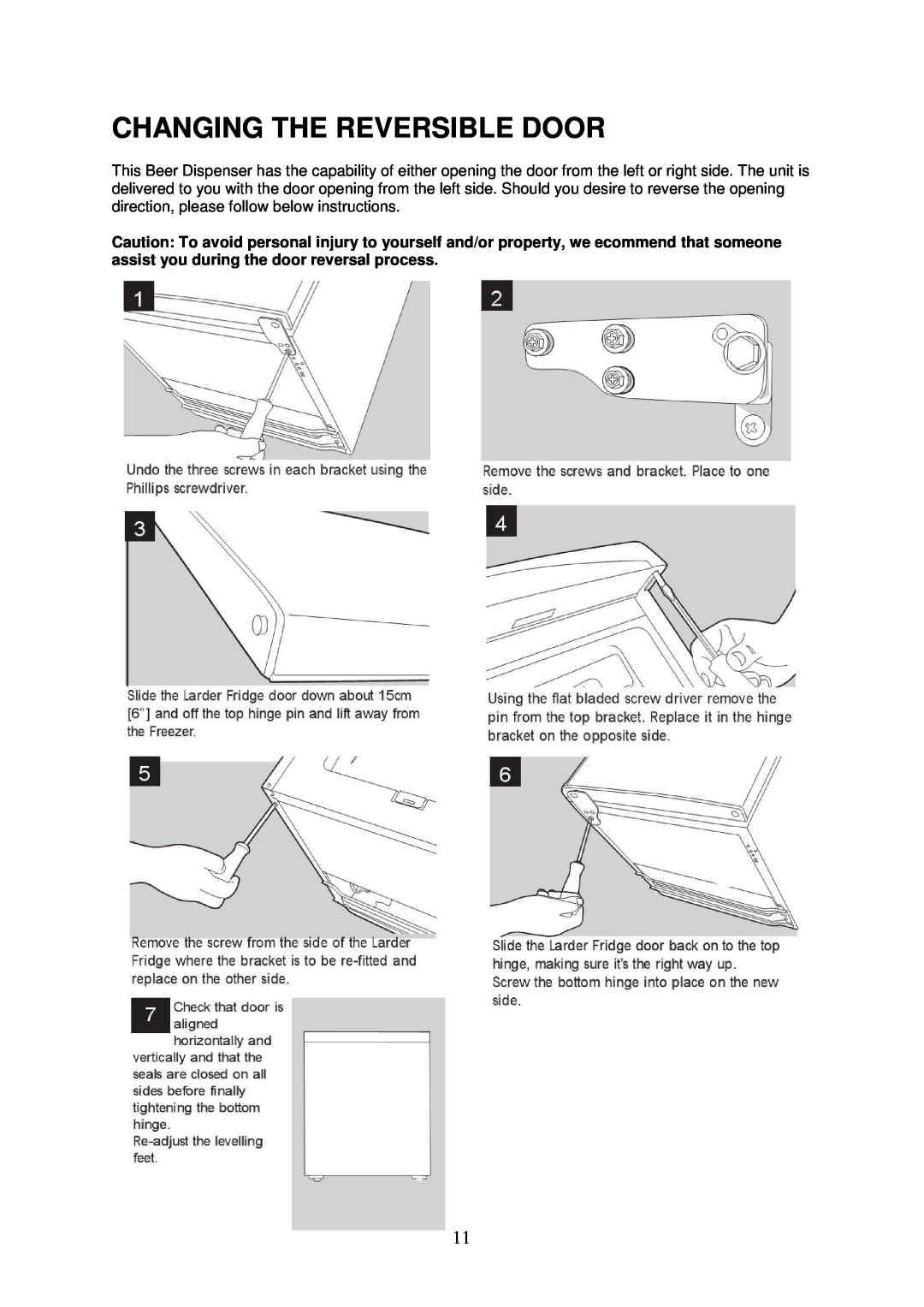 Magic Chef MCKC490S instruction manual Changing The Reversible Door 