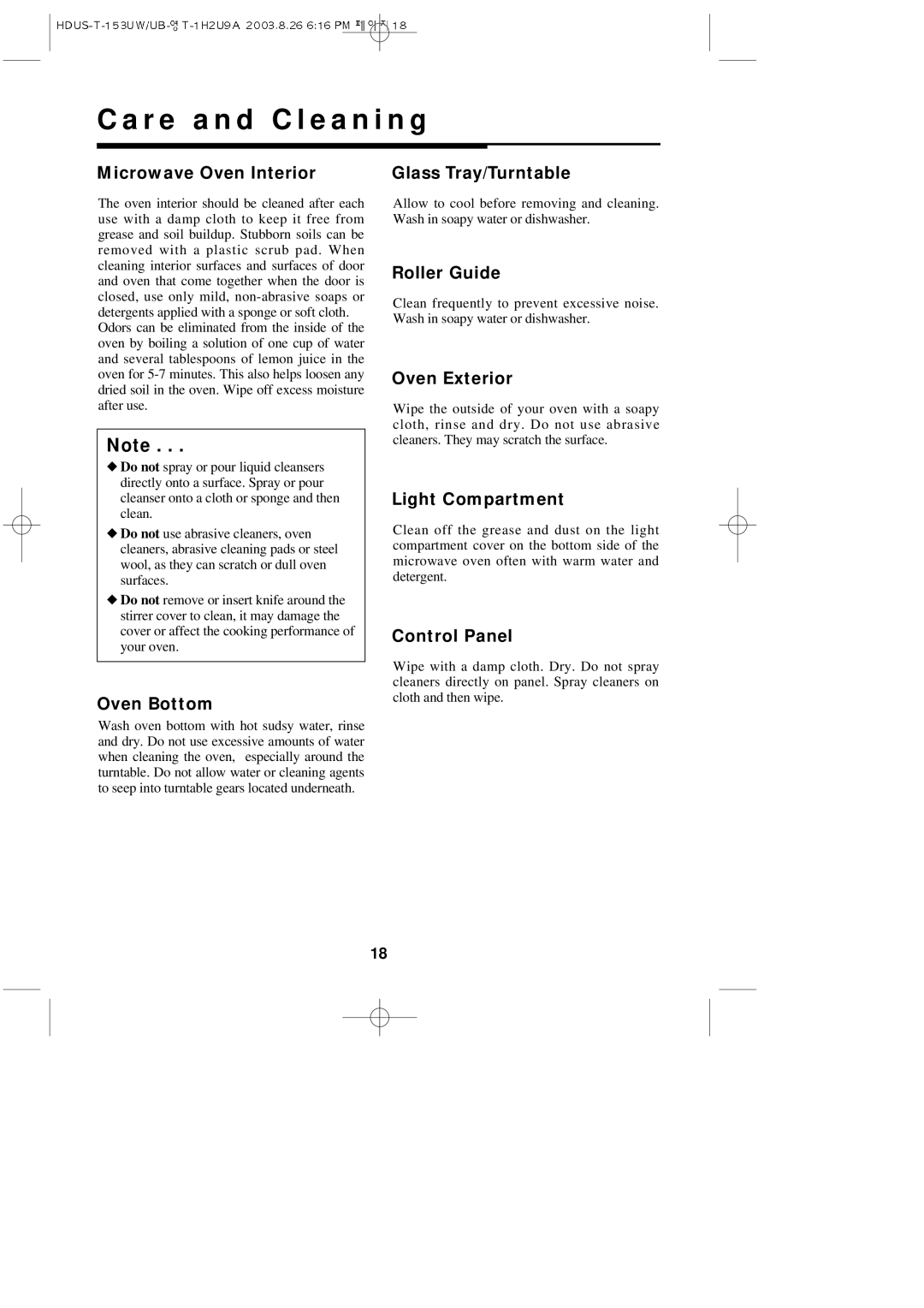 Magic Chef MCO153UQ, MCO153UW, MCO153UB important safety instructions R e a n d C l e a n i n g 