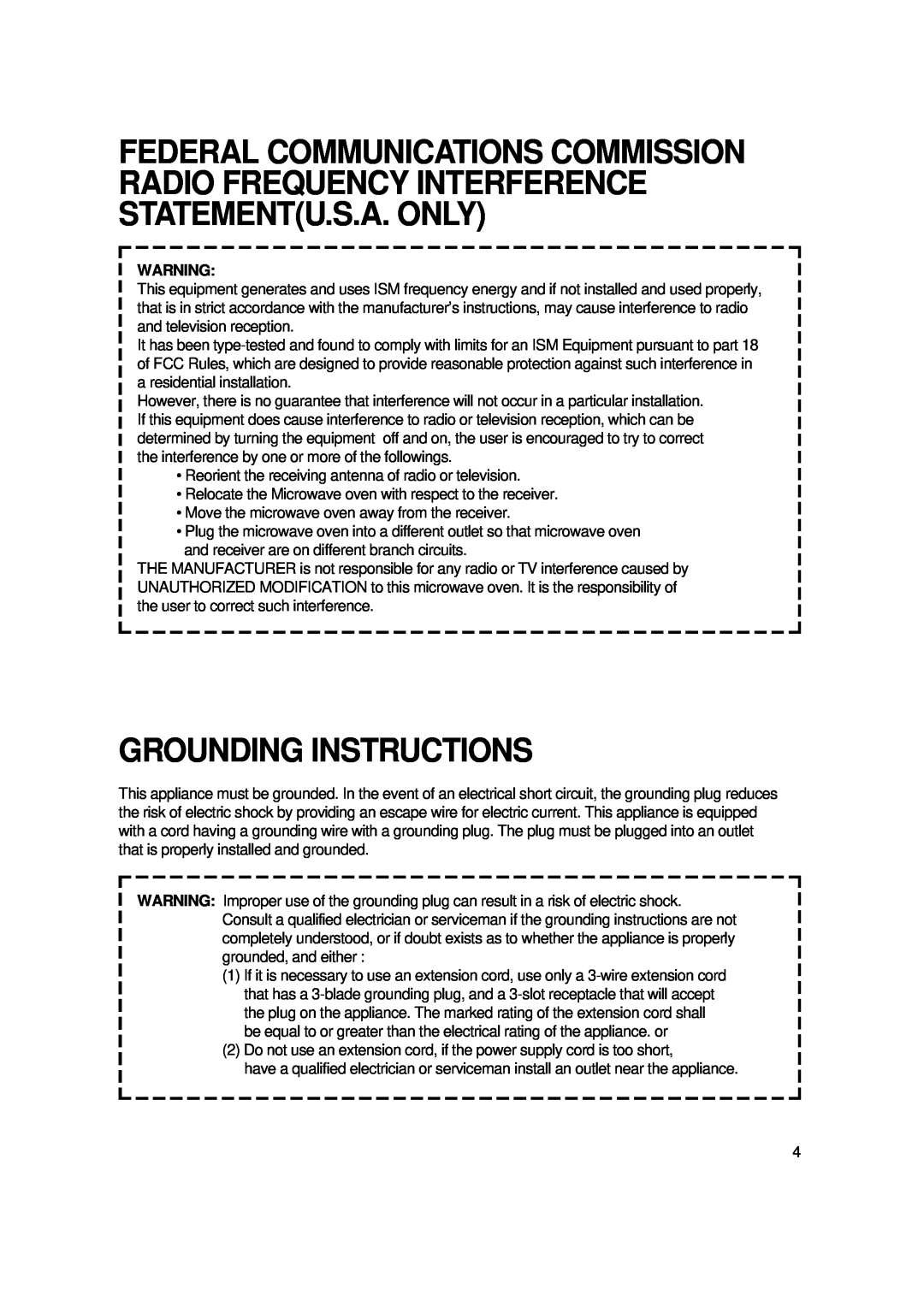 Magic Chef MCO2212ARW manual Grounding Instructions 