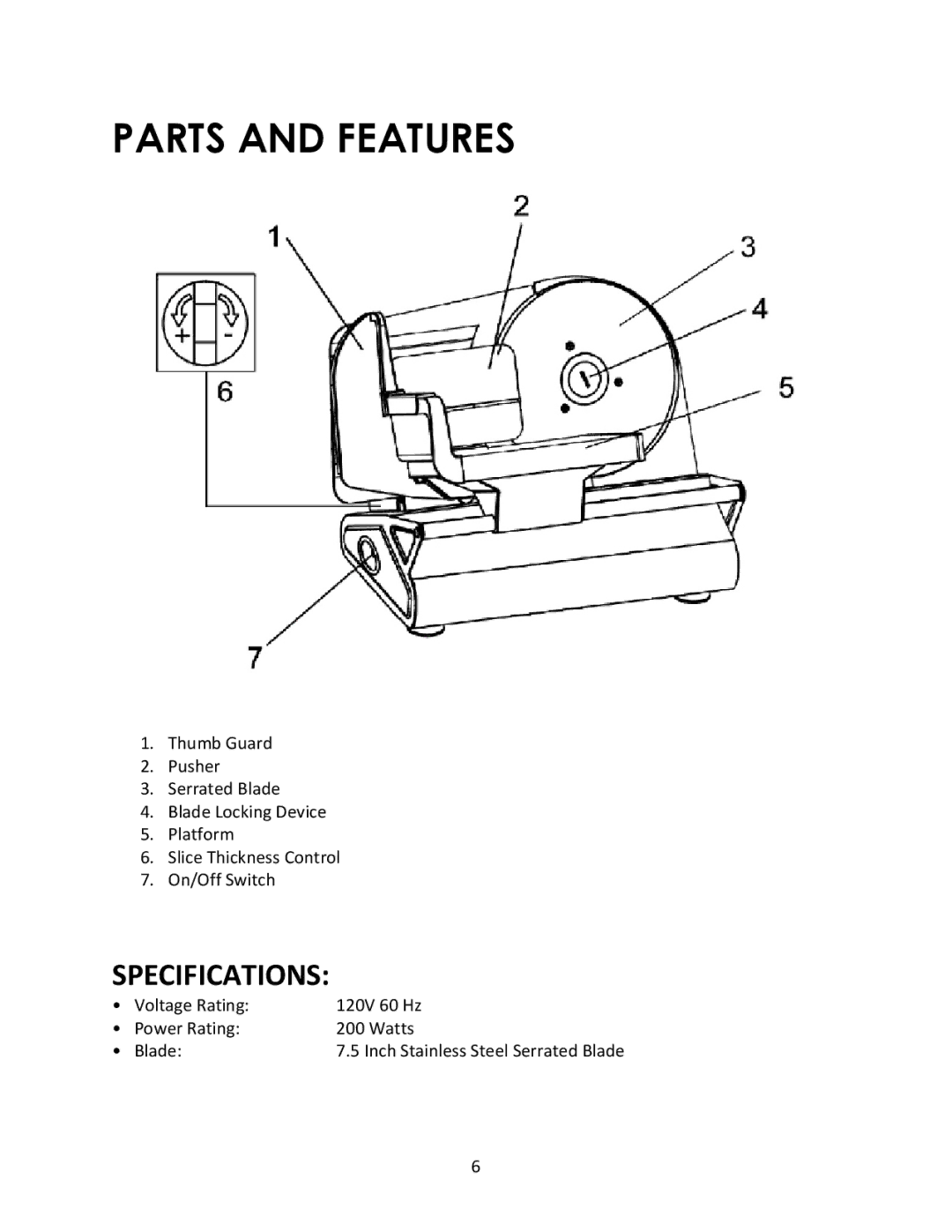 Magic Chef MCSFS200SV instruction manual Parts and Features 