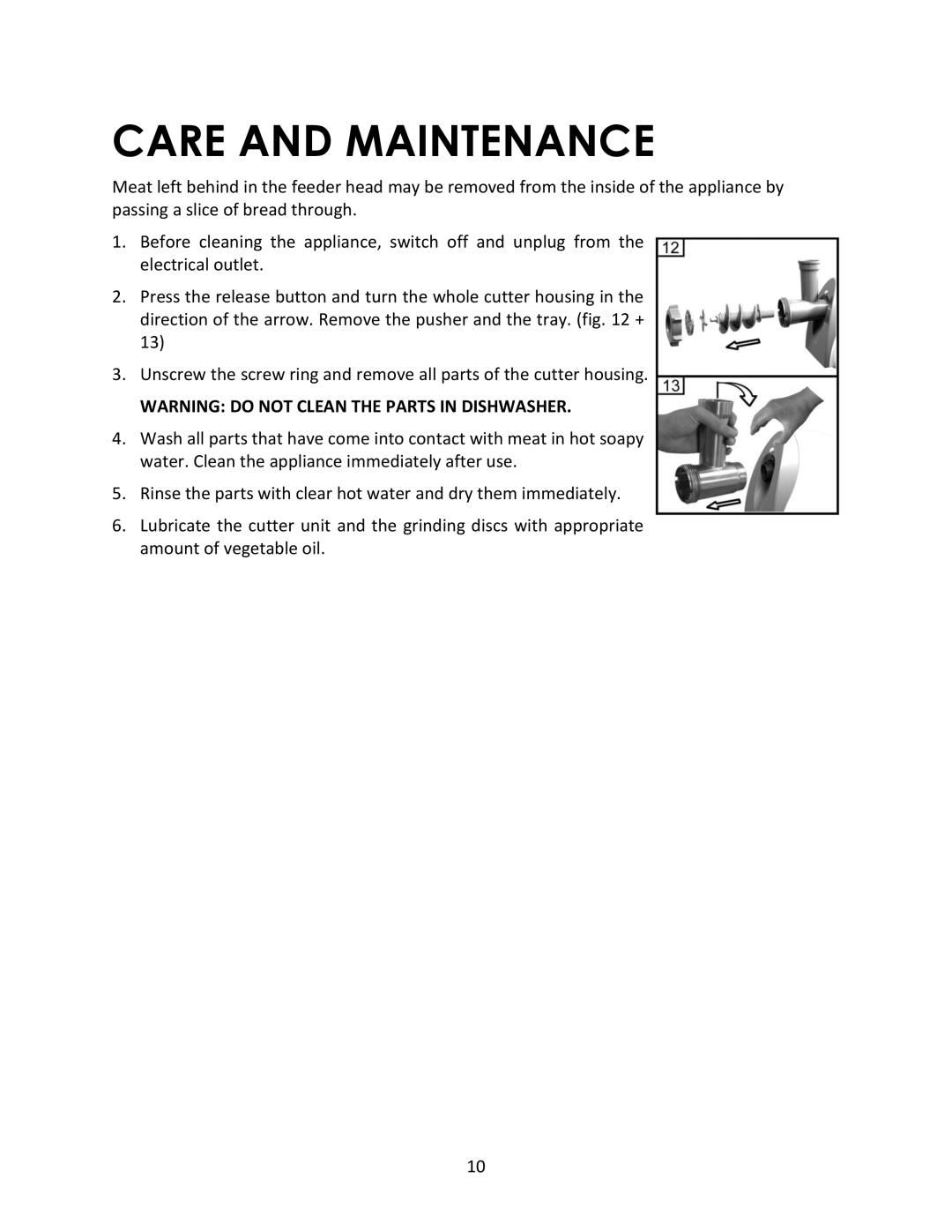 Magic Chef MCSMG500W instruction manual Care and Maintenance 